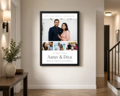 Alternative view of Wedding Anniversary Personalized Wishes Name Heart Gold Photo Frame