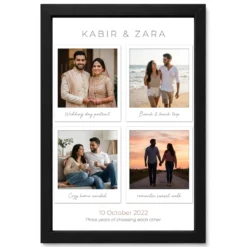 Wedding Anniversary Polaroid Grid Couple Cherished Moments Photo Frame