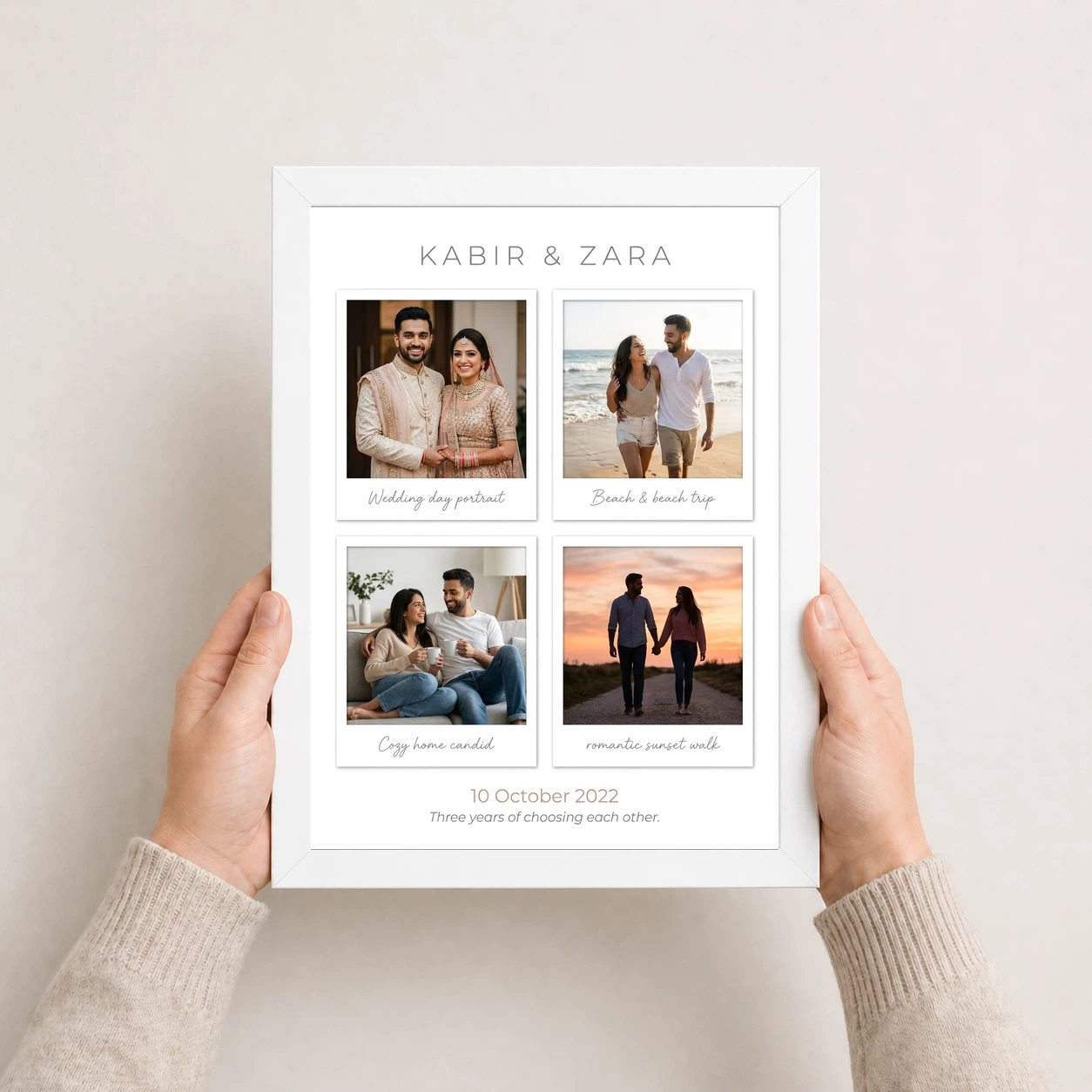 Wedding Anniversary Polaroid Grid Couple Cherished Moments Photo Frame 7 Wedding Anniversary Polaroid Grid Couple Cherished Moments Photo Frame - Image 7