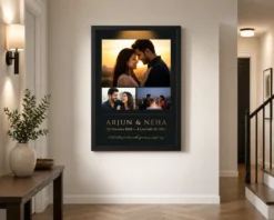 Alternative view of Wedding Anniversary Watercolor Couple Silhouette Romantic Love Photo Frame