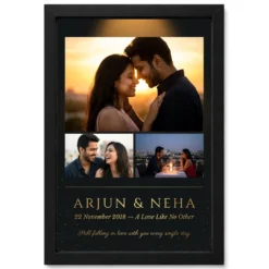 Wedding Anniversary Watercolor Couple Silhouette Romantic Love Photo Frame