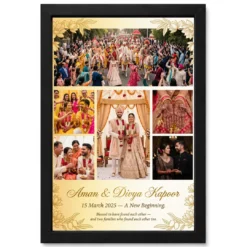 Wedding Couple Frame Design Floral Elegant Romantic Photo Frame