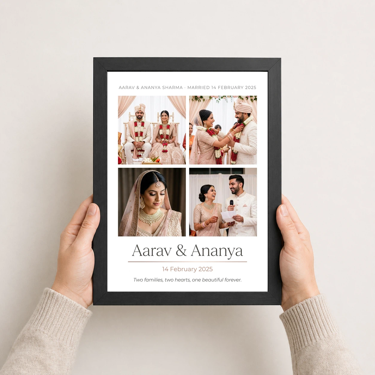 Wedding Photo Collage Frame Gold Script Timeless Love Photo Frame 3 Wedding Photo Collage Frame Gold Script Timeless Love Photo Frame - Image 3