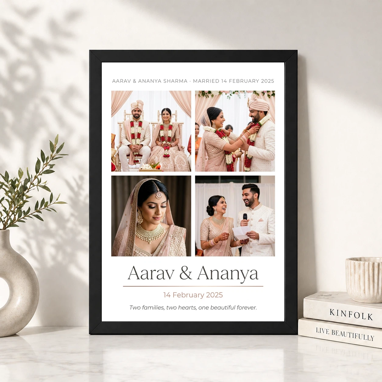 Wedding Photo Collage Frame Gold Script Timeless Love Photo Frame 4 Wedding Photo Collage Frame Gold Script Timeless Love Photo Frame - Image 4