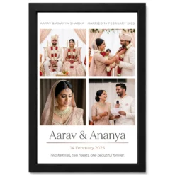 Wedding Photo Collage Frame Gold Script Timeless Love Photo Frame