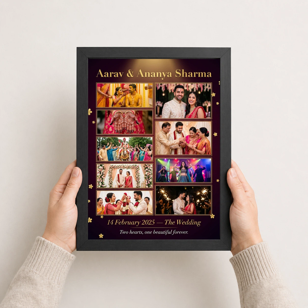 Wedding Photo Collage Frame Pastel Rose Elegant Couple Photo Frame 3 Wedding Photo Collage Frame Pastel Rose Elegant Couple Photo Frame - Image 3