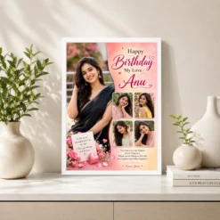 Wife Birthday Collage Photo Frame Romantic Style 7 wife birthday collage photo frame romantic style white 2