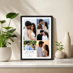 Alternative view of You and Me Always and Forever 5 Photo Couple Frame Wall Art