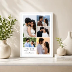 you and me always forever five photo couple frame white 2