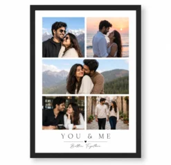 You and Me Better Together Couple Photo Collage Frame