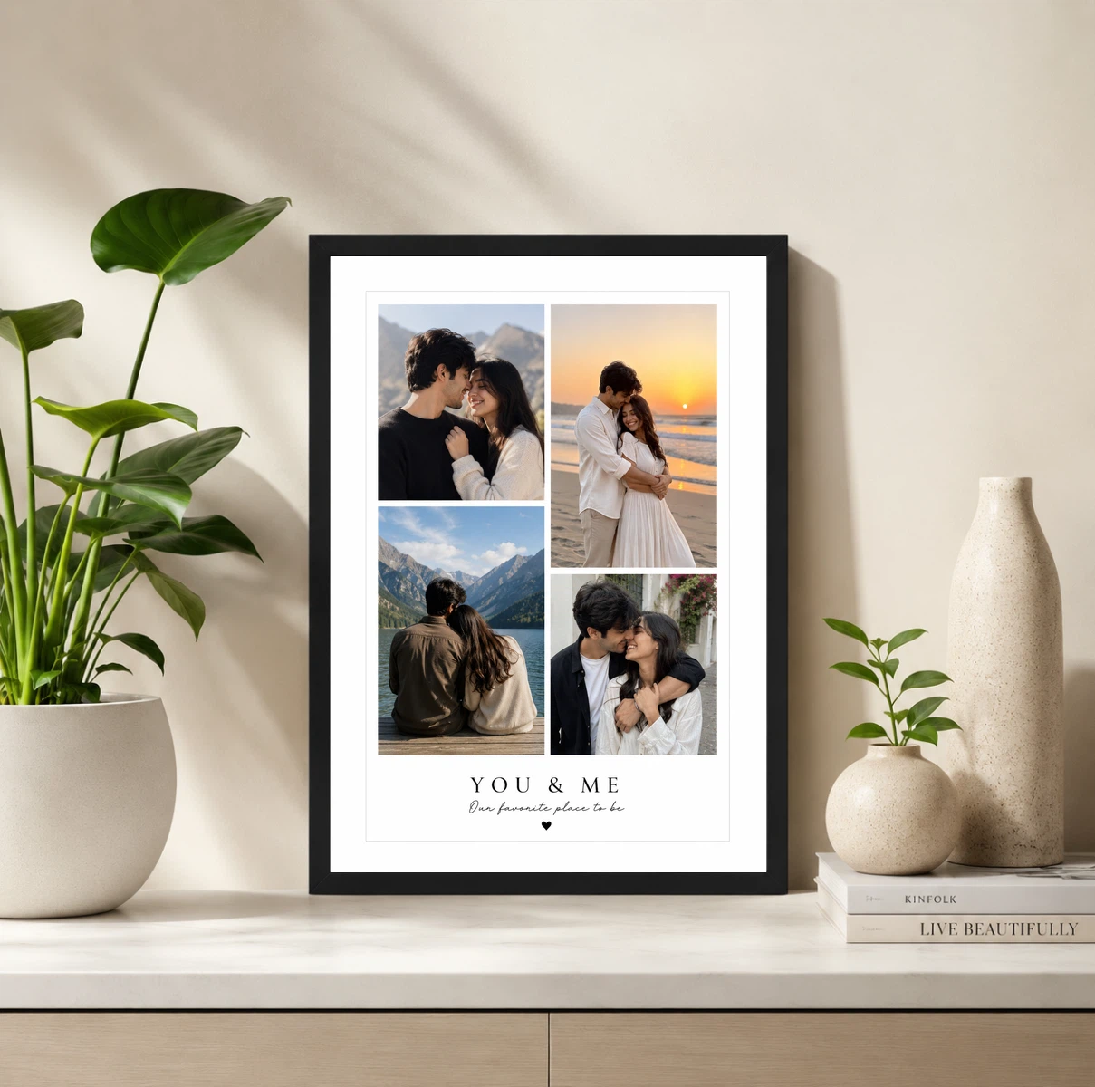 You and Me Our Favourite Place 4 Photo Couple Collage Frame 2 You and Me Our Favourite Place 4 Photo Couple Collage Frame - Image 2