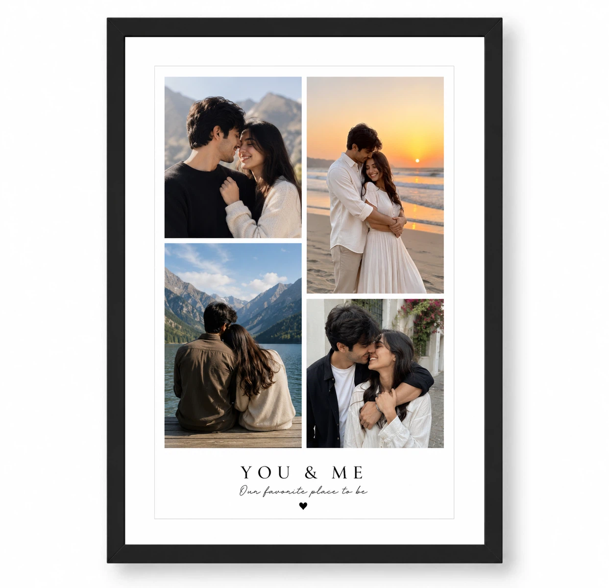 You and Me Our Favourite Place 4 Photo Couple Collage Frame 1 You and Me Our Favourite Place 4 Photo Couple Collage Frame