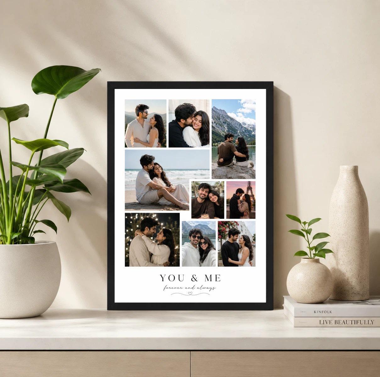 You & Me Forever and Always Couple Photo Collage Frame 2 You & Me Forever and Always Couple Photo Collage Frame - Image 2