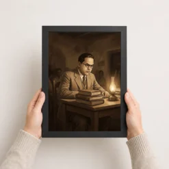 young ambedkar studying determination historical illustration 06 black 3