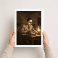 young ambedkar studying determination historical illustration 06 white 3