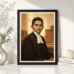 Alternative view of Young Gandhi Barrister South Africa Historical Illustration Photo Frame