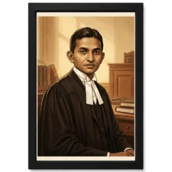Young Gandhi Barrister South Africa Historical Illustration Photo Frame