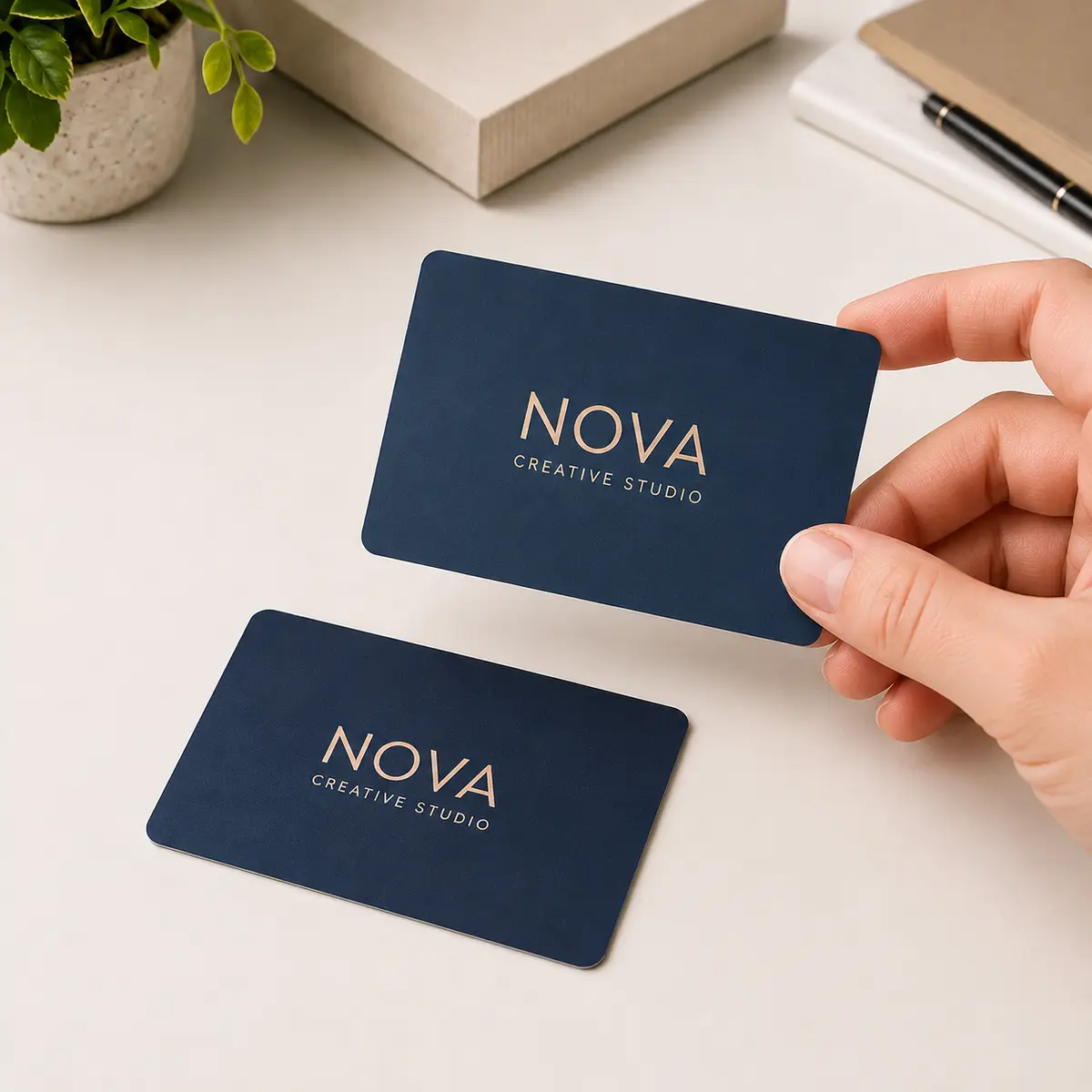 Custom PVC Business & Visiting Card Printing | ₹99 5 Single custom PVC business card print quality and rounded finish
