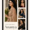 Personalized birthday photo frame with name for girlfriend in black frame