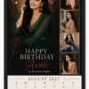 Personalized heart and rose birthday calendar collage frame in black frame