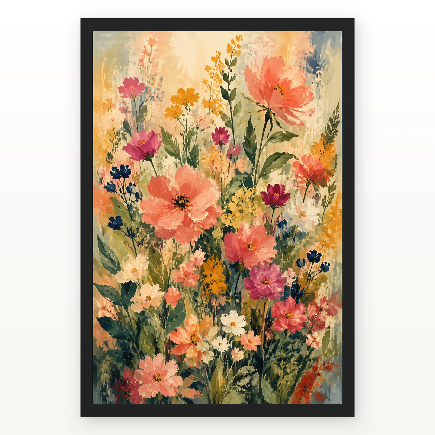 Abstract Vibrant Florals Impressionist Brushwork Garden Art Photo Frame 1 Abstract Vibrant Florals Impressionist Brushwork Garden Art Photo Frame mockup 1