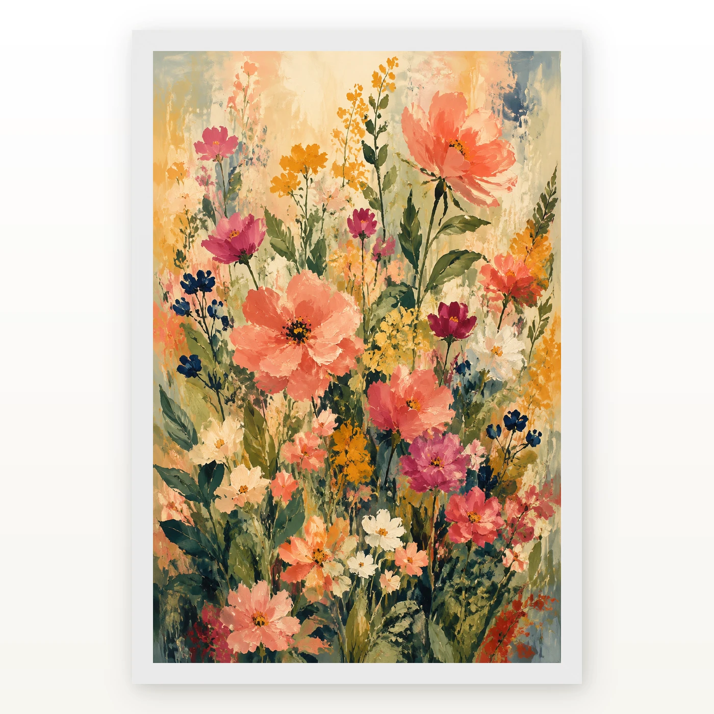 Abstract Vibrant Florals Impressionist Brushwork Garden Art Photo Frame 2 Abstract Vibrant Florals Impressionist Brushwork Garden Art Photo Frame mockup 2