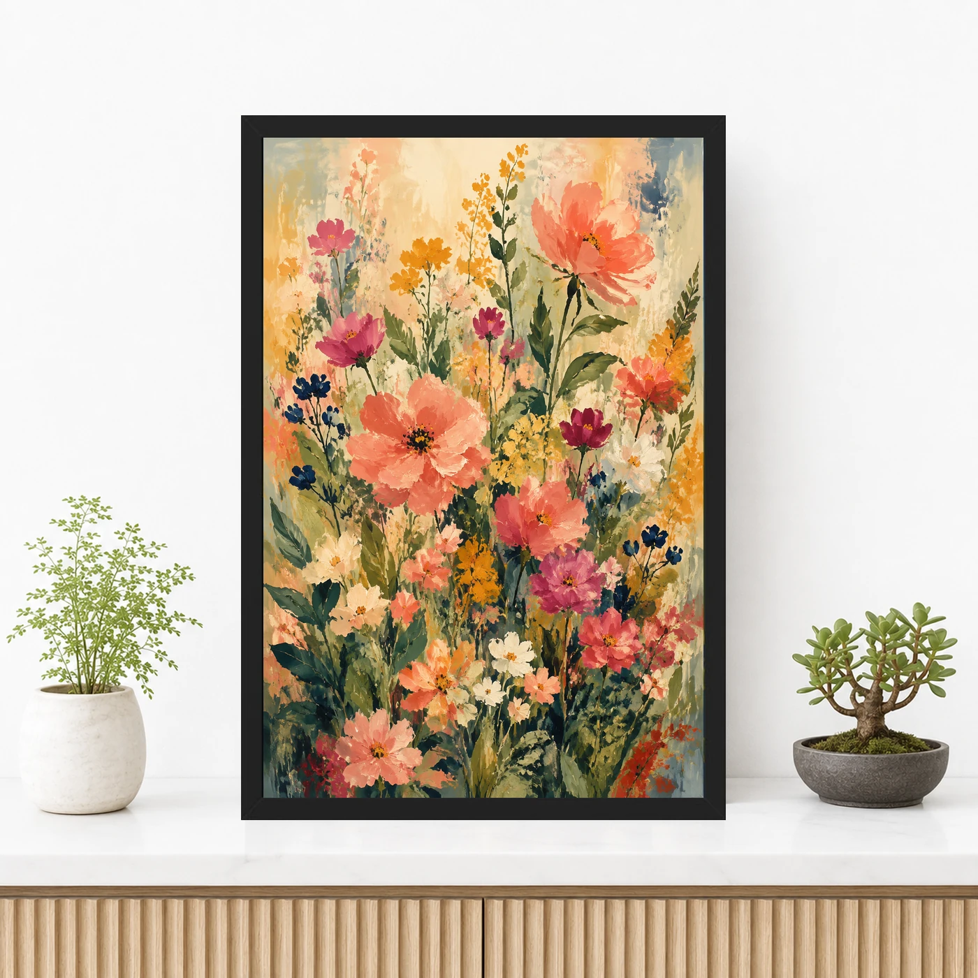 Abstract Vibrant Florals Impressionist Brushwork Garden Art Photo Frame 3 Abstract Vibrant Florals Impressionist Brushwork Garden Art Photo Frame mockup 3