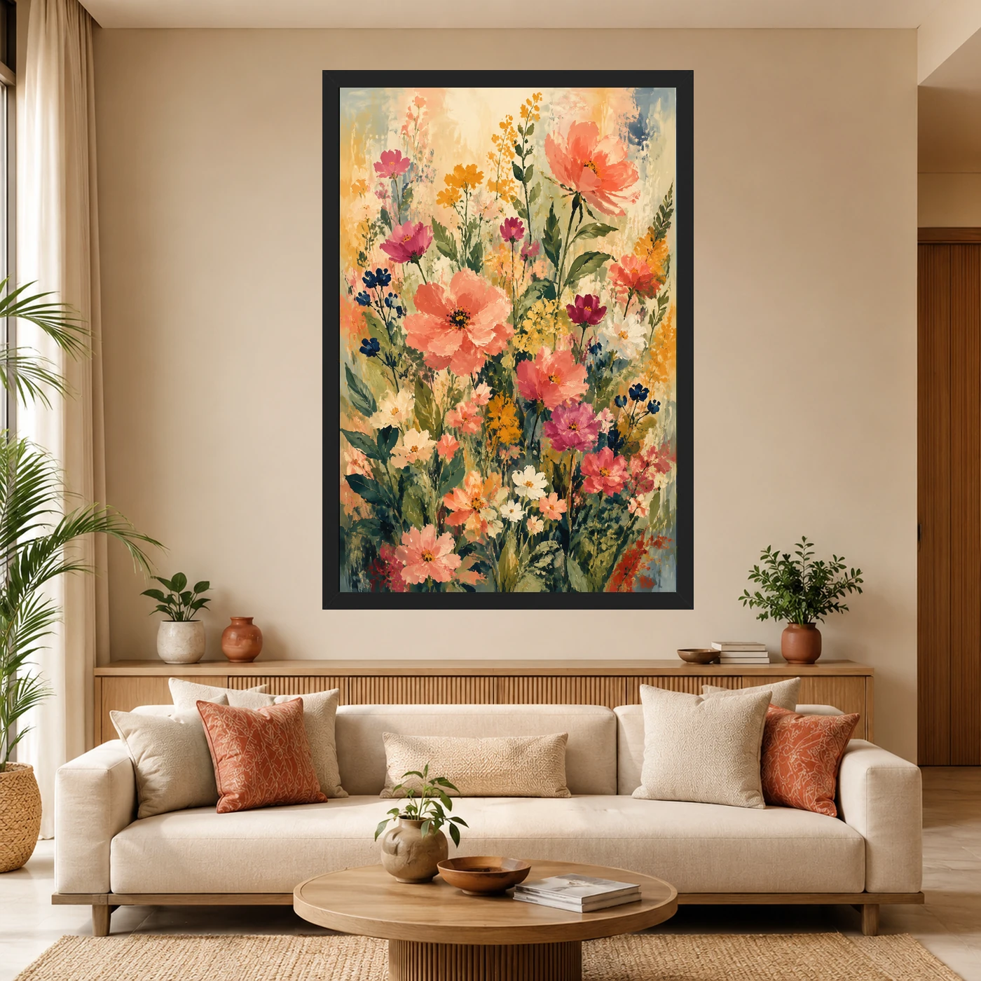 Abstract Vibrant Florals Impressionist Brushwork Garden Art Photo Frame 4 Abstract Vibrant Florals Impressionist Brushwork Garden Art Photo Frame mockup 4