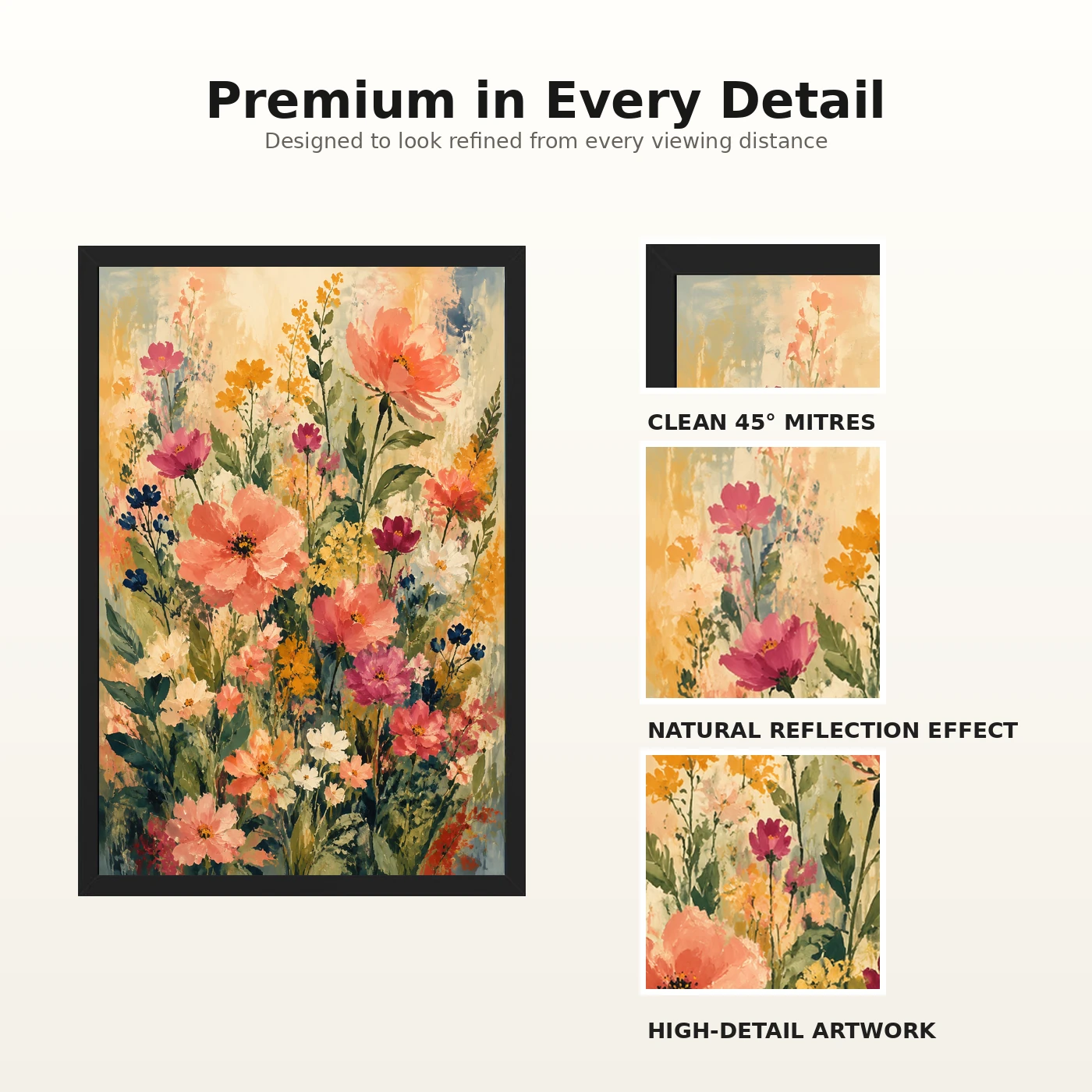 Abstract Vibrant Florals Impressionist Brushwork Garden Art Photo Frame 9 Abstract Vibrant Florals Impressionist Brushwork Garden Art Photo Frame mockup 9
