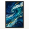 Abstract Ocean Waves Midnight Blue Turquoise Flowing Art Photo Frame 20 Abstract Ocean Waves Midnight Blue Turquoise Flowing Art Photo Frame mockup 1
