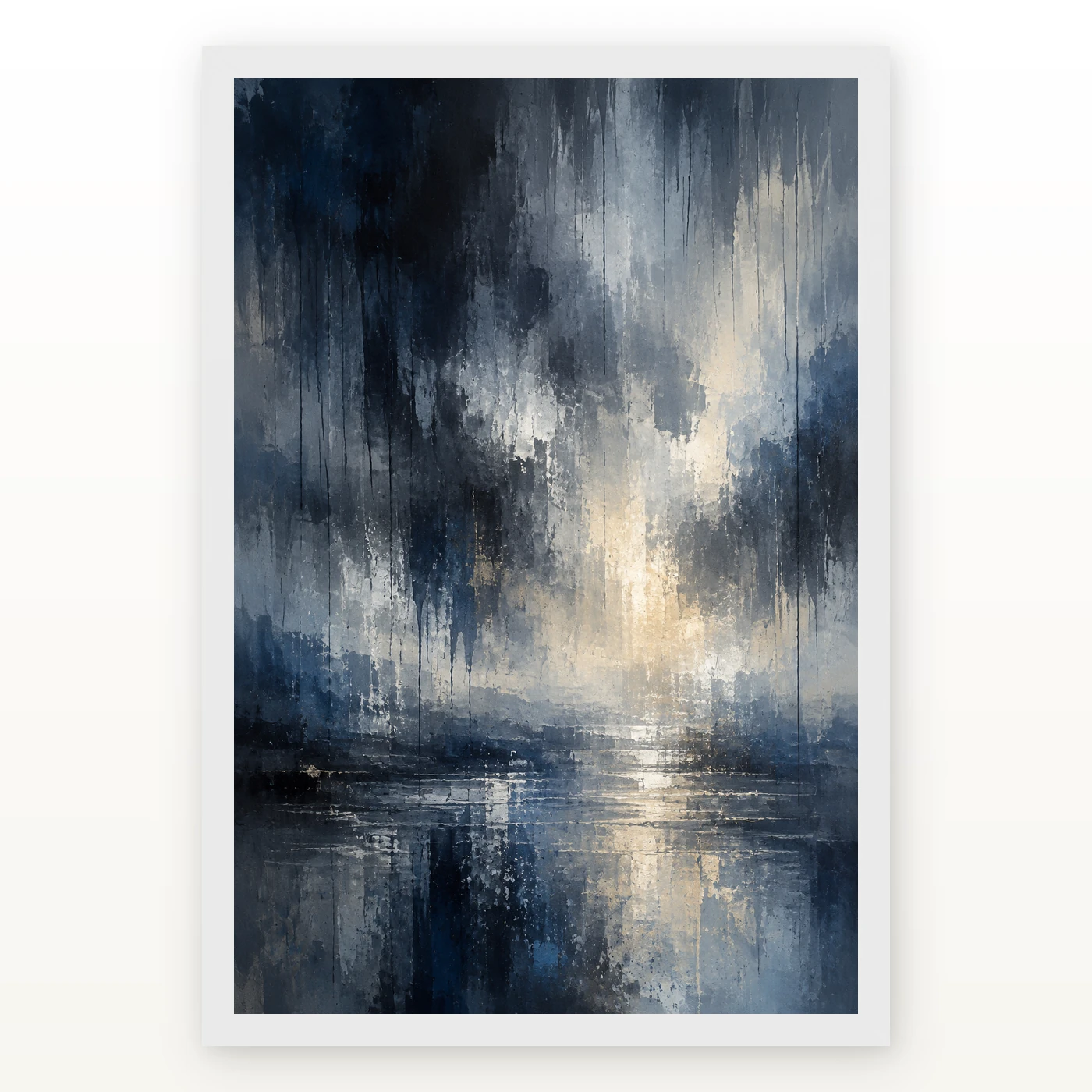 Abstract Monsoon Dark Blues Greys Silver Rain Storm Art Photo Frame 2 Abstract Monsoon Dark Blues Greys Silver Rain Storm Art Photo Frame mockup 2
