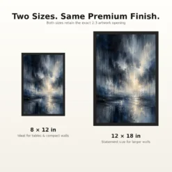 Abstract Monsoon Dark Blues Greys Silver Rain Storm Art Photo Frame 17 Abstract Monsoon Dark Blues Greys Silver Rain Storm Art Photo Frame mockup 8