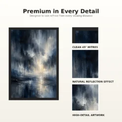 Abstract Monsoon Dark Blues Greys Silver Rain Storm Art Photo Frame 18 Abstract Monsoon Dark Blues Greys Silver Rain Storm Art Photo Frame mockup 9