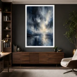 Abstract Monsoon Dark Blues Greys Silver Rain Storm Art Photo Frame 19 Abstract Monsoon Dark Blues Greys Silver Rain Storm Art Photo Frame mockup 10