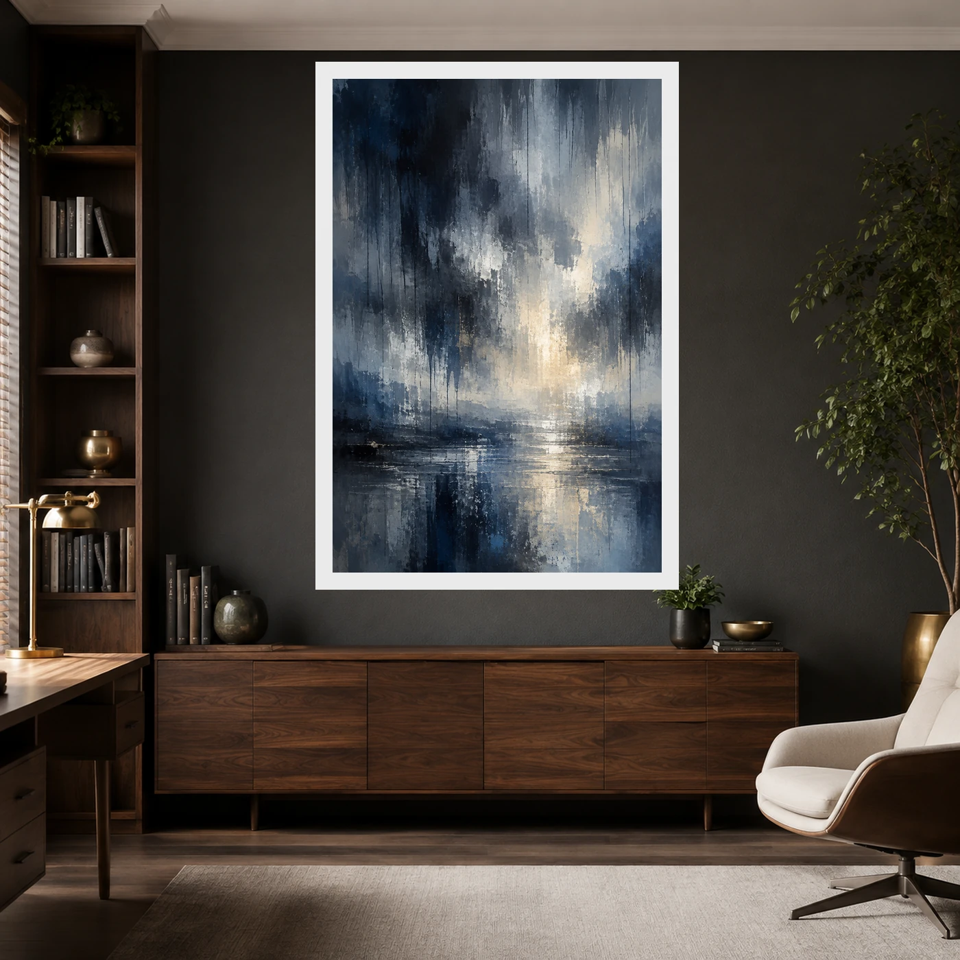 Abstract Monsoon Dark Blues Greys Silver Rain Storm Art Photo Frame 10 Abstract Monsoon Dark Blues Greys Silver Rain Storm Art Photo Frame mockup 10