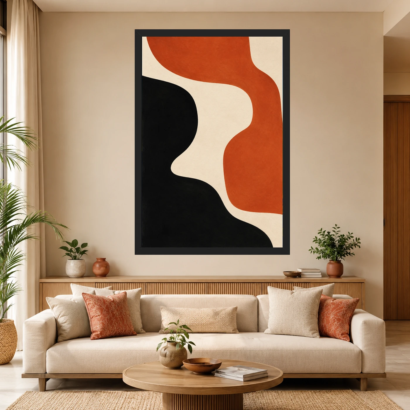 Abstract Minimalist Two Color Bold Blocks Contemporary Art Photo Frame 4 Abstract Minimalist Two Color Bold Blocks Contemporary Art Photo Frame mockup 4