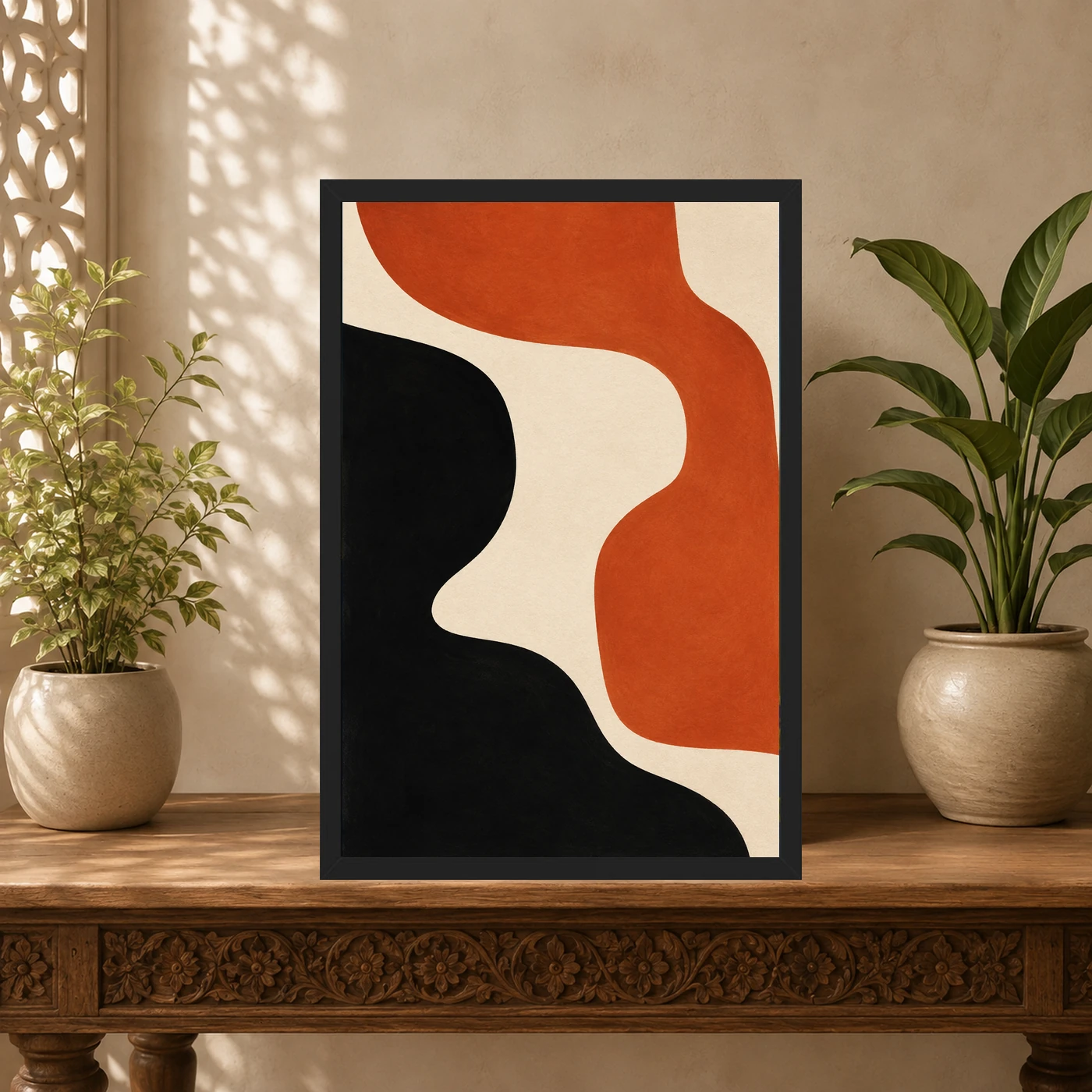 Abstract Minimalist Two Color Bold Blocks Contemporary Art Photo Frame 5 Abstract Minimalist Two Color Bold Blocks Contemporary Art Photo Frame mockup 5