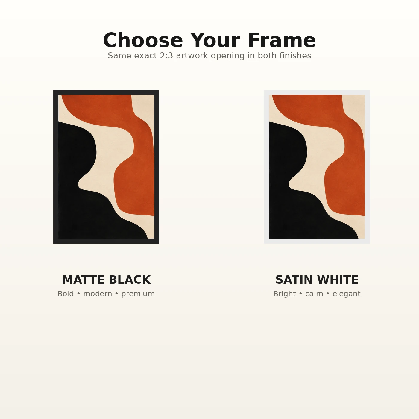 Abstract Minimalist Two Color Bold Blocks Contemporary Art Photo Frame 7 Abstract Minimalist Two Color Bold Blocks Contemporary Art Photo Frame mockup 7