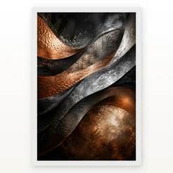 Abstract Metallic Copper Bronze Silver Luxury Premium Art Photo Frame mockup 2