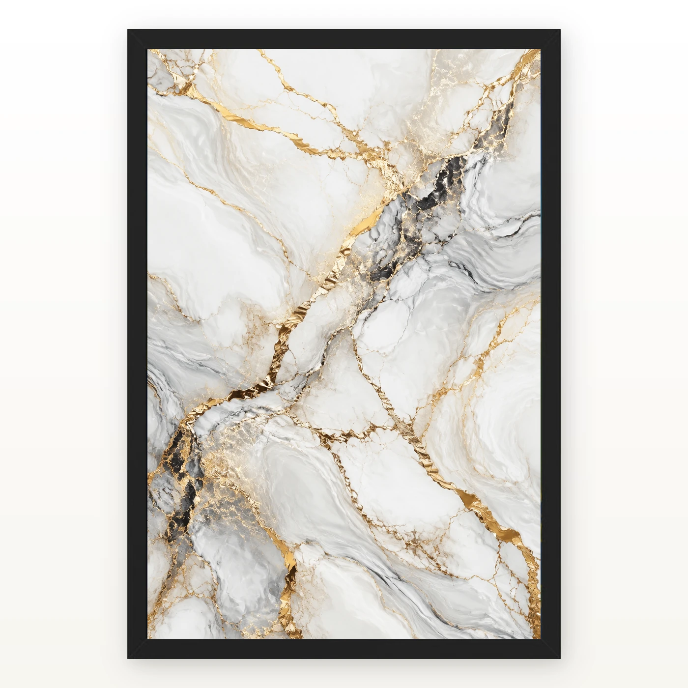 Abstract Marble Effect White Gold Veins Luxury Wall Art Photo Frame 1 Abstract Marble Effect White Gold Veins Luxury Wall Art Photo Frame mockup 1