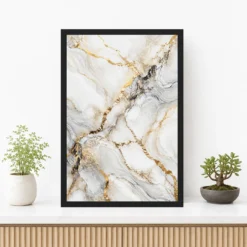 Abstract Marble Effect White Gold Veins Luxury Wall Art Photo Frame 12 Abstract Marble Effect White Gold Veins Luxury Wall Art Photo Frame mockup 3