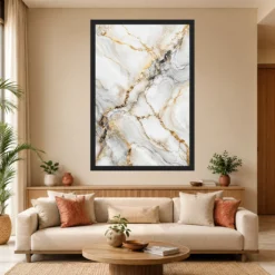 Abstract Marble Effect White Gold Veins Luxury Wall Art Photo Frame 13 Abstract Marble Effect White Gold Veins Luxury Wall Art Photo Frame mockup 4