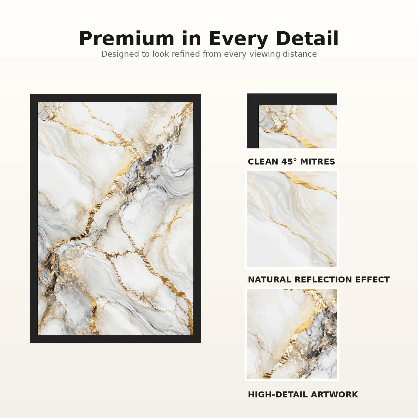 Abstract Marble Effect White Gold Veins Luxury Wall Art Photo Frame 9 Abstract Marble Effect White Gold Veins Luxury Wall Art Photo Frame mockup 9
