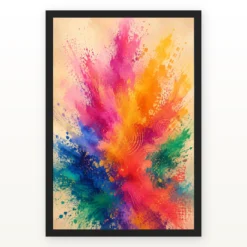 Abstract Indian Festival Holi Colors Joyful Splatter Art Photo Frame mockup 1