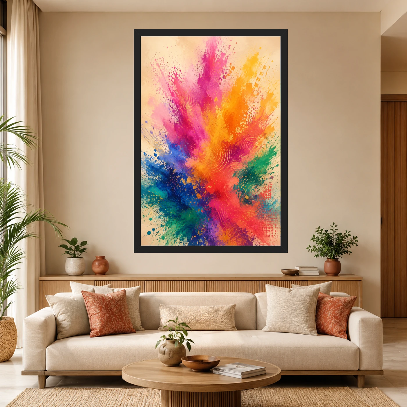 Abstract Indian Festival Holi Colors Joyful Splatter Art Photo Frame 4 Abstract Indian Festival Holi Colors Joyful Splatter Art Photo Frame mockup 4