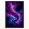 Abstract Galaxy Deep Space Purple Blue Gold Cosmic Art Photo Frame mockup 1