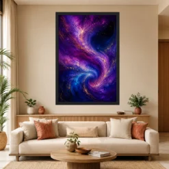 Abstract Galaxy Deep Space Purple Blue Gold Cosmic Art Photo Frame 13 Abstract Galaxy Deep Space Purple Blue Gold Cosmic Art Photo Frame mockup 4