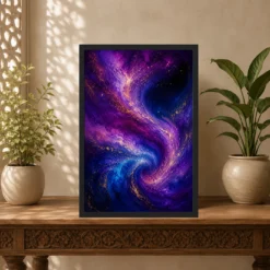 Abstract Galaxy Deep Space Purple Blue Gold Cosmic Art Photo Frame 14 Abstract Galaxy Deep Space Purple Blue Gold Cosmic Art Photo Frame mockup 5