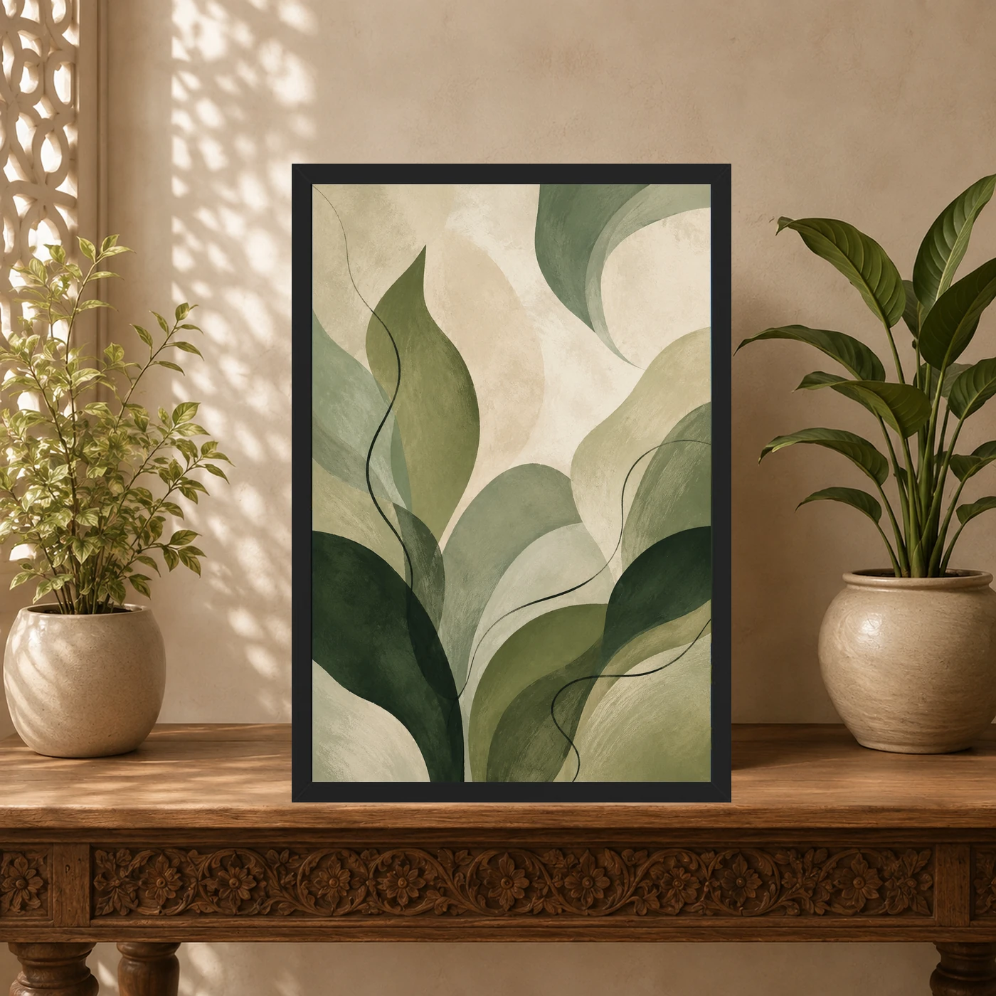 Abstract Forest Greens Botanical Contemporary Calming Art Photo Frame 5 Abstract Forest Greens Botanical Contemporary Calming Art Photo Frame mockup 5