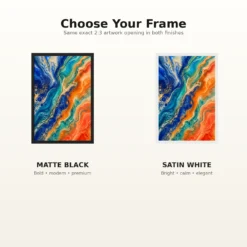 Abstract Fluid Pour Bright Complementary Colors Trending Art Photo Frame mockup 7